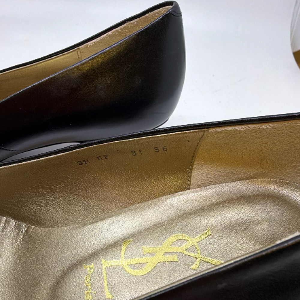 Yves Saint Laurent Buckle Kitten Heel Black Leather 36 Pump - Picture 5 of 8